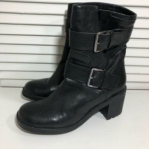 Sam Edelman Moto Boots black buckle